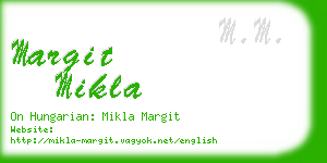 margit mikla business card